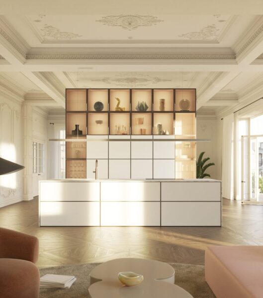 AC – Showroom 1 – Poggenpohl – Concept Segmento et Contour + vitrines Showcase